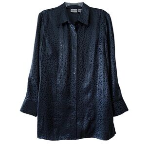 Chico’s Silk Blend Animal Print Tunic Blouse Size 1